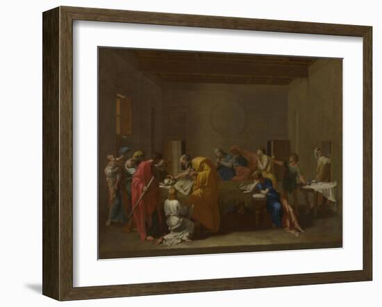 Seven Sacraments: Extreme Unction, Ca 1637-1640-Nicolas Poussin-Framed Giclee Print