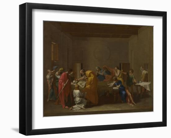 Seven Sacraments: Extreme Unction, Ca 1637-1640-Nicolas Poussin-Framed Giclee Print