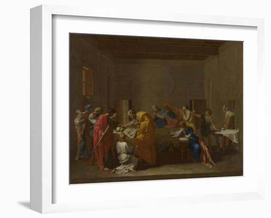 Seven Sacraments: Extreme Unction, Ca 1637-1640-Nicolas Poussin-Framed Giclee Print