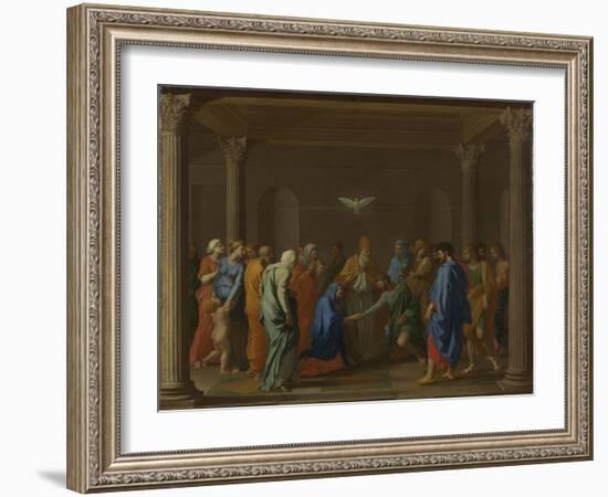 Seven Sacraments: Marriage, Ca 1637-1640-Nicolas Poussin-Framed Giclee Print