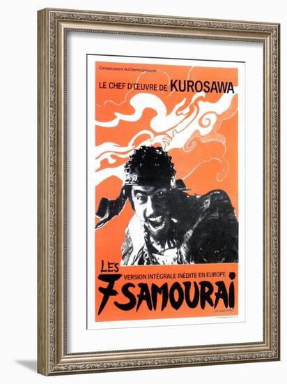 Seven Samurai, French Movie Poster, 1954-null-Framed Premium Giclee Print