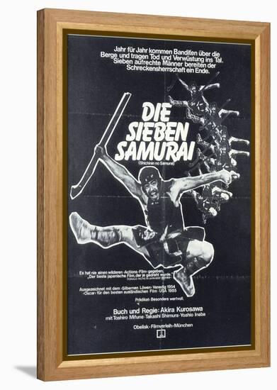 Seven Samurai, German Movie Poster, 1954-null-Framed Stretched Canvas