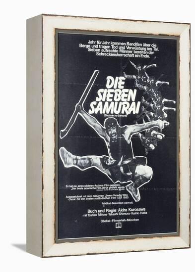 Seven Samurai, German Movie Poster, 1954-null-Framed Stretched Canvas