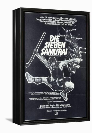 Seven Samurai, German Movie Poster, 1954-null-Framed Stretched Canvas