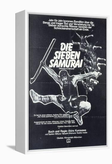 Seven Samurai, German Movie Poster, 1954-null-Framed Stretched Canvas