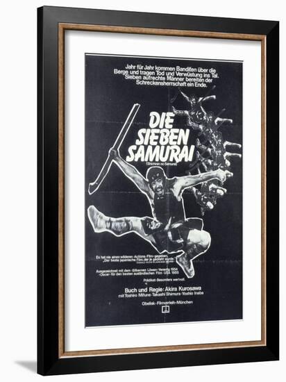 Seven Samurai, German Movie Poster, 1954-null-Framed Art Print
