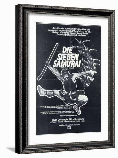 Seven Samurai, German Movie Poster, 1954-null-Framed Art Print