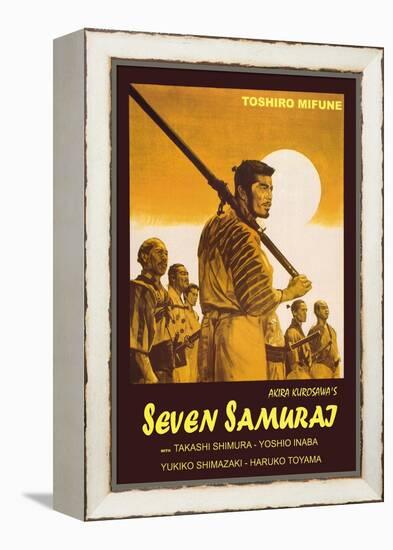 Seven Samurai, Italian Movie Poster, 1954-null-Framed Stretched Canvas