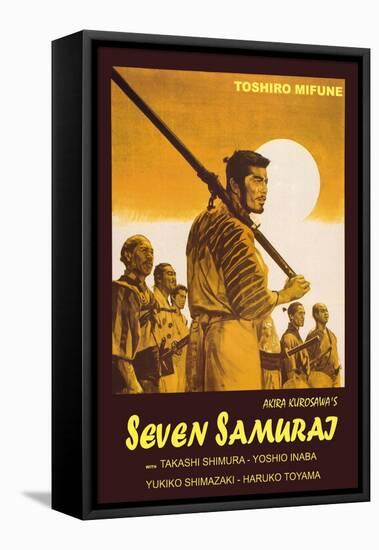 Seven Samurai, Italian Movie Poster, 1954-null-Framed Stretched Canvas