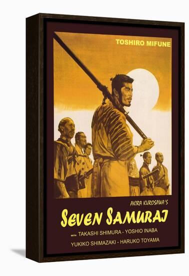 Seven Samurai, Italian Movie Poster, 1954-null-Framed Stretched Canvas