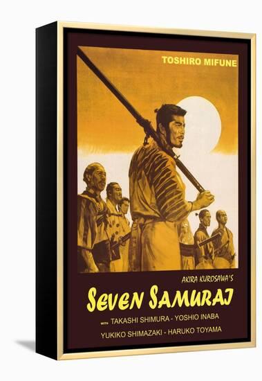 Seven Samurai, Italian Movie Poster, 1954-null-Framed Stretched Canvas