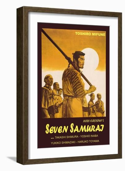 Seven Samurai, Italian Movie Poster, 1954-null-Framed Art Print