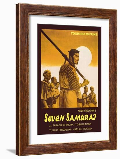 Seven Samurai, Italian Movie Poster, 1954-null-Framed Art Print