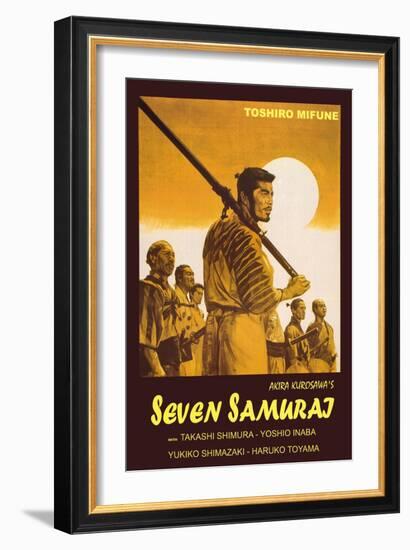 Seven Samurai, Italian Movie Poster, 1954-null-Framed Art Print