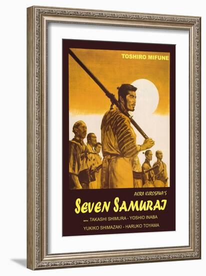 Seven Samurai, Italian Movie Poster, 1954-null-Framed Premium Giclee Print