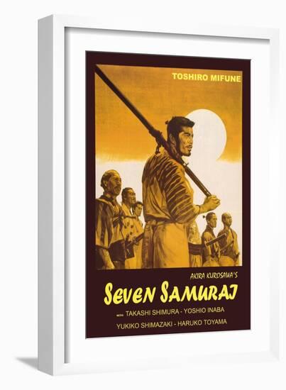 Seven Samurai, Italian Movie Poster, 1954-null-Framed Premium Giclee Print