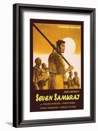 Seven Samurai, Italian Movie Poster, 1954-null-Framed Premium Giclee Print