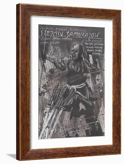 Seven Samurai, Polish Movie Poster, 1954-null-Framed Premium Giclee Print