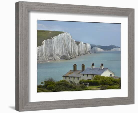 Seven Sisters Chalk Cliffs, Cuckmere Haven, Near Seaford, East Sussex, England-David Wall-Framed Photographic Print