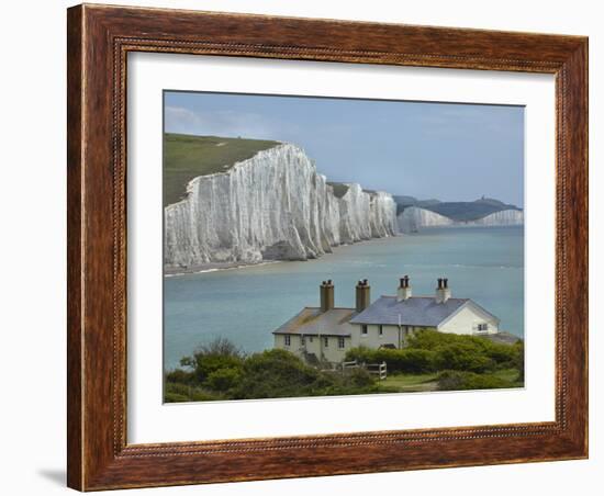 Seven Sisters Chalk Cliffs, Cuckmere Haven, Near Seaford, East Sussex, England-David Wall-Framed Photographic Print