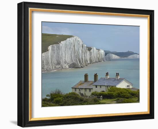 Seven Sisters Chalk Cliffs, Cuckmere Haven, Near Seaford, East Sussex, England-David Wall-Framed Photographic Print