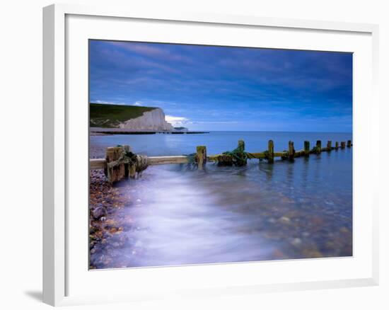 Seven Sisters Cliffs From Cuckmere Haven Beach, South Downs, East Sussex, England, United Kingdom-Alan Copson-Framed Photographic Print