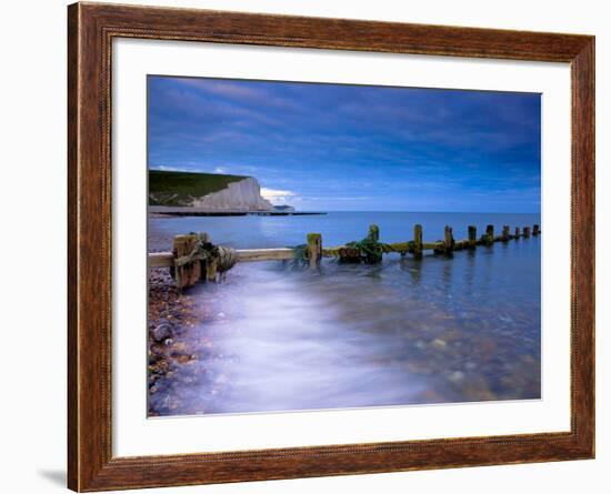 Seven Sisters Cliffs From Cuckmere Haven Beach, South Downs, East Sussex, England, United Kingdom-Alan Copson-Framed Photographic Print