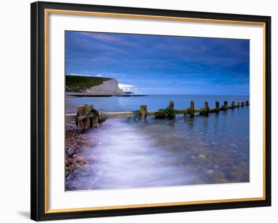 Seven Sisters Cliffs From Cuckmere Haven Beach, South Downs, East Sussex, England, United Kingdom-Alan Copson-Framed Photographic Print