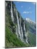 Seven Sisters Falls, Geiranger Fjord, Western Fjordlands, Norway, Scandinavia, Europe-Anthony Waltham-Mounted Photographic Print