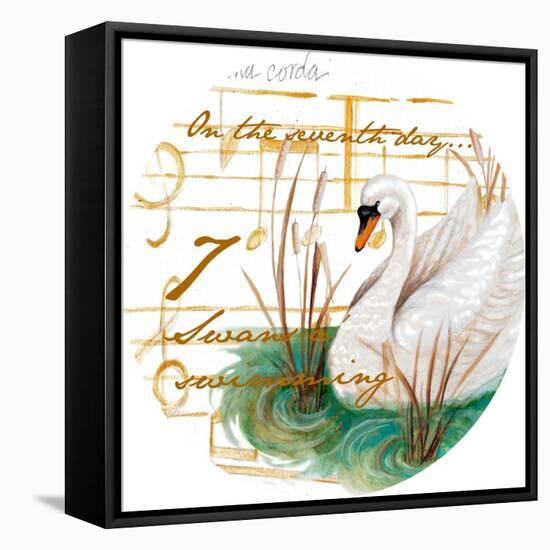 Seven Swans a-Swimming-Janice Gaynor-Framed Stretched Canvas