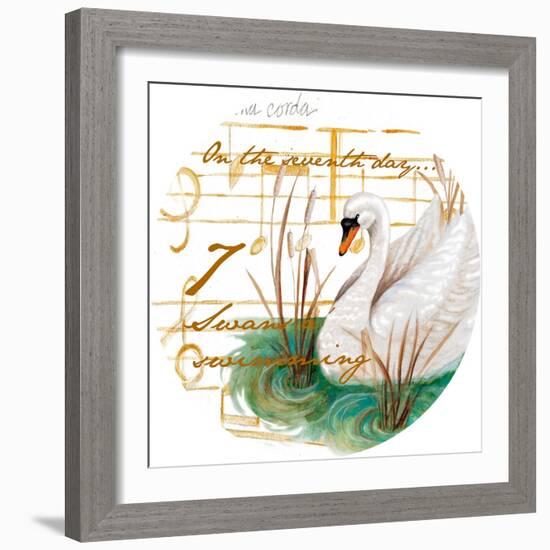 Seven Swans a-Swimming-Janice Gaynor-Framed Art Print