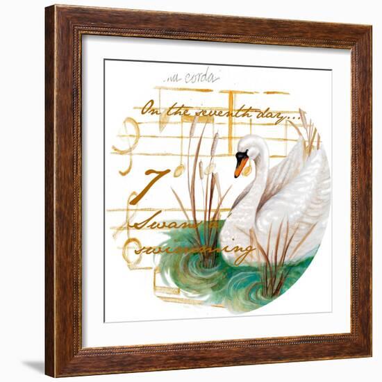 Seven Swans a-Swimming-Janice Gaynor-Framed Art Print