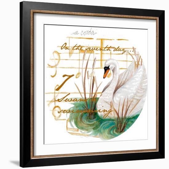 Seven Swans a-Swimming-Janice Gaynor-Framed Art Print