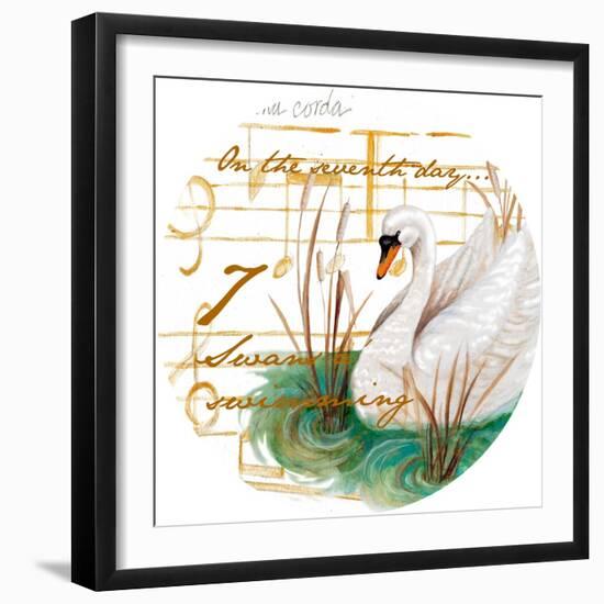 Seven Swans a-Swimming-Janice Gaynor-Framed Art Print