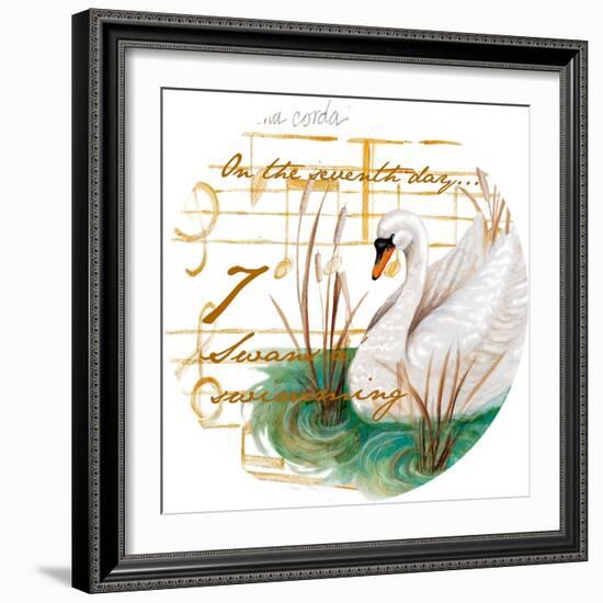 Seven Swans a-Swimming-Janice Gaynor-Framed Art Print