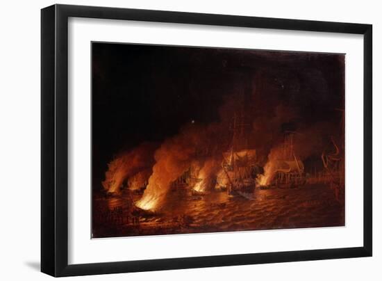 Seven Years' War (1756-1763): French Warships Attacking the British Fleet off Quebec City (Canada)-Dominic Serres-Framed Giclee Print