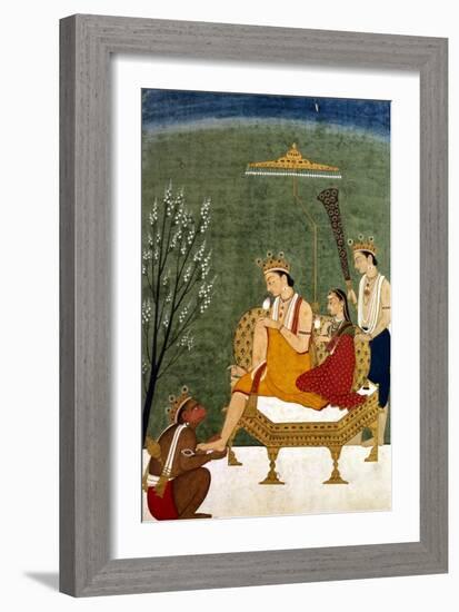 Seventh Incarnation of Vishnu as Rama-Chandra: Rama and Sita Reunited-null-Framed Giclee Print