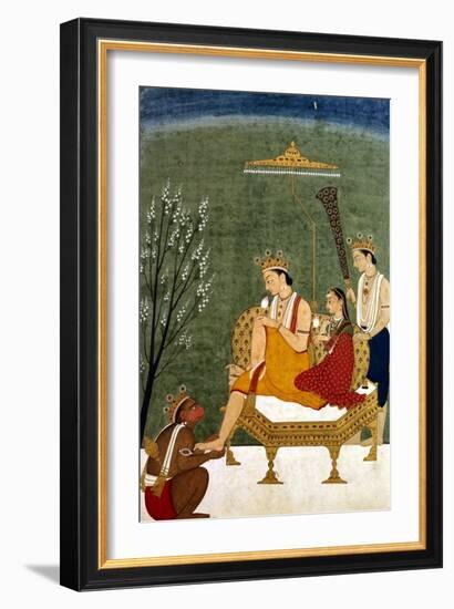 Seventh Incarnation of Vishnu as Rama-Chandra: Rama and Sita Reunited-null-Framed Giclee Print