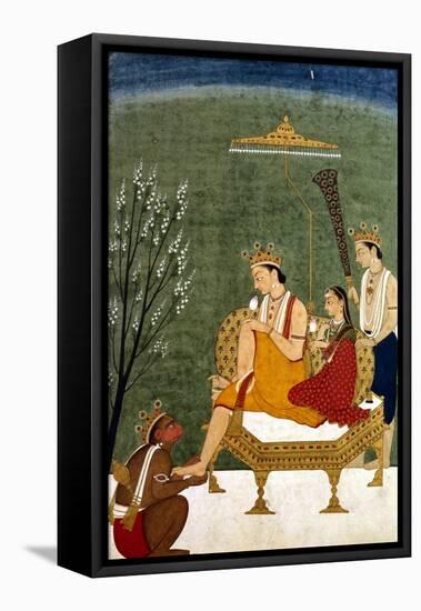 Seventh Incarnation of Vishnu as Rama-Chandra: Rama and Sita Reunited-null-Framed Premier Image Canvas