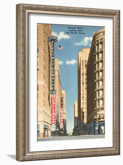 Seventh Street, Fort Worth, Texas-null-Framed Art Print