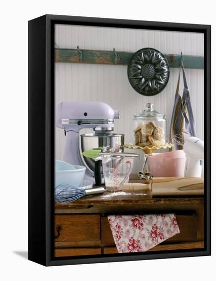 Several Baking Utensils on a Table-Alexandra Grablewski-Framed Premier Image Canvas