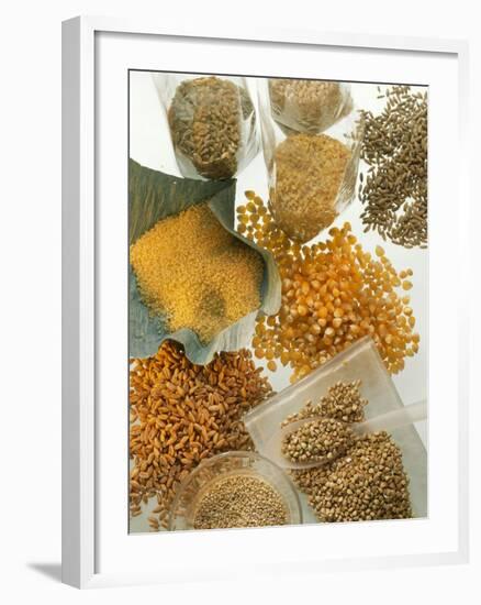 Several Different Types of Cereal-Eising Studio Food Photo and Video-Framed Photographic Print