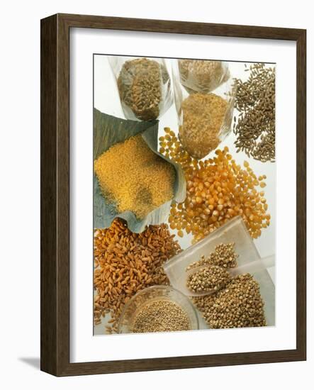 Several Different Types of Cereal-Eising Studio Food Photo and Video-Framed Photographic Print