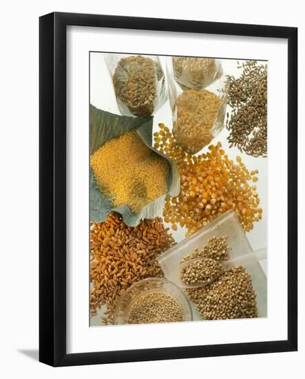 Several Different Types of Cereal-Eising Studio Food Photo and Video-Framed Photographic Print