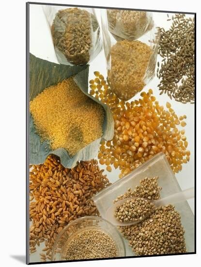 Several Different Types of Cereal-Eising Studio Food Photo and Video-Mounted Photographic Print