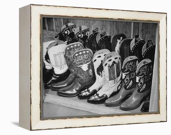 Several Pairs of Cowboy Boots from the 21 Club's Jack Kriendler's Collection-Eric Schaal-Framed Premier Image Canvas