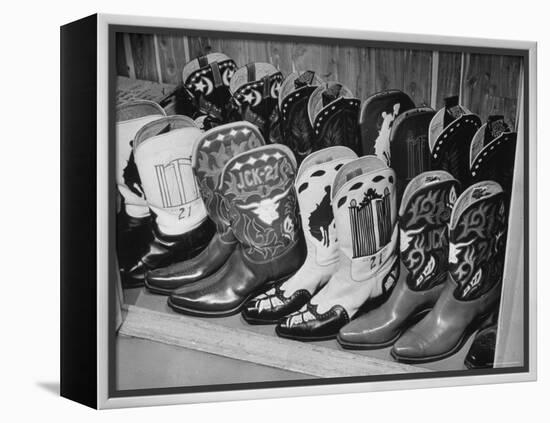 Several Pairs of Cowboy Boots from the 21 Club's Jack Kriendler's Collection-Eric Schaal-Framed Premier Image Canvas