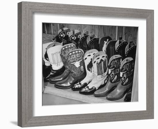 Several Pairs of Cowboy Boots from the 21 Club's Jack Kriendler's Collection-Eric Schaal-Framed Photographic Print