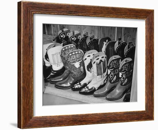 Several Pairs of Cowboy Boots from the 21 Club's Jack Kriendler's Collection-Eric Schaal-Framed Photographic Print