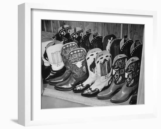 Several Pairs of Cowboy Boots from the 21 Club's Jack Kriendler's Collection-Eric Schaal-Framed Photographic Print